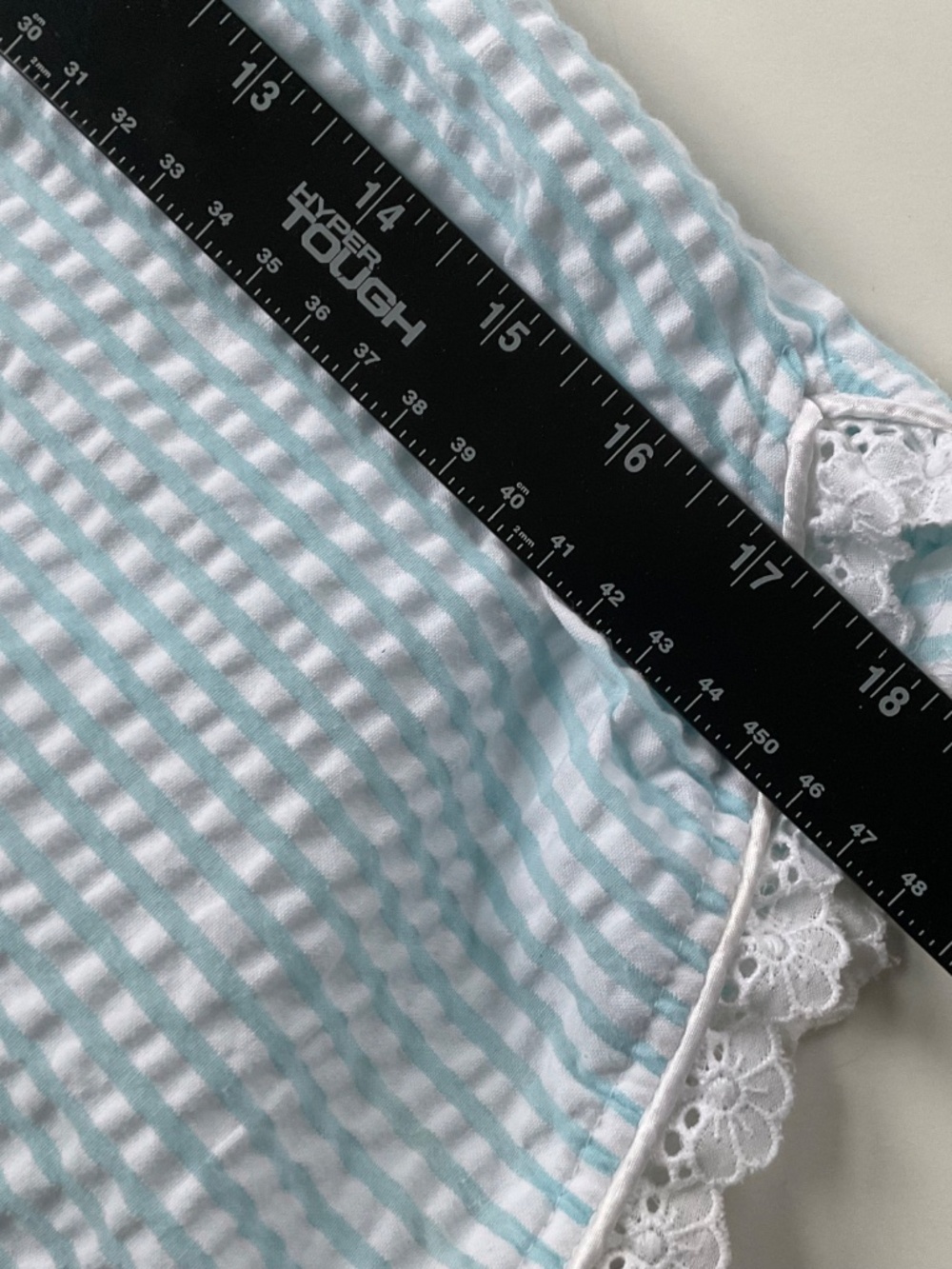 Eileen West Seersucker Robe 2X Light Blue White Stripe Cottagecore Lounge Luxury - Picture 7 of 9